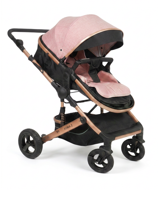 Coche Cuna con Moisés Reversible – Diseño Premium Dorado