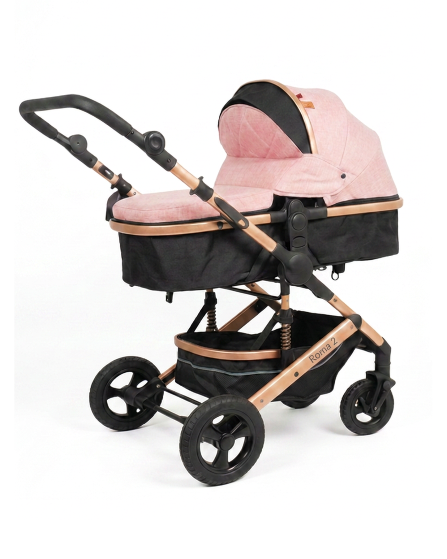 Coche Cuna con Moisés Reversible – Diseño Premium Dorado