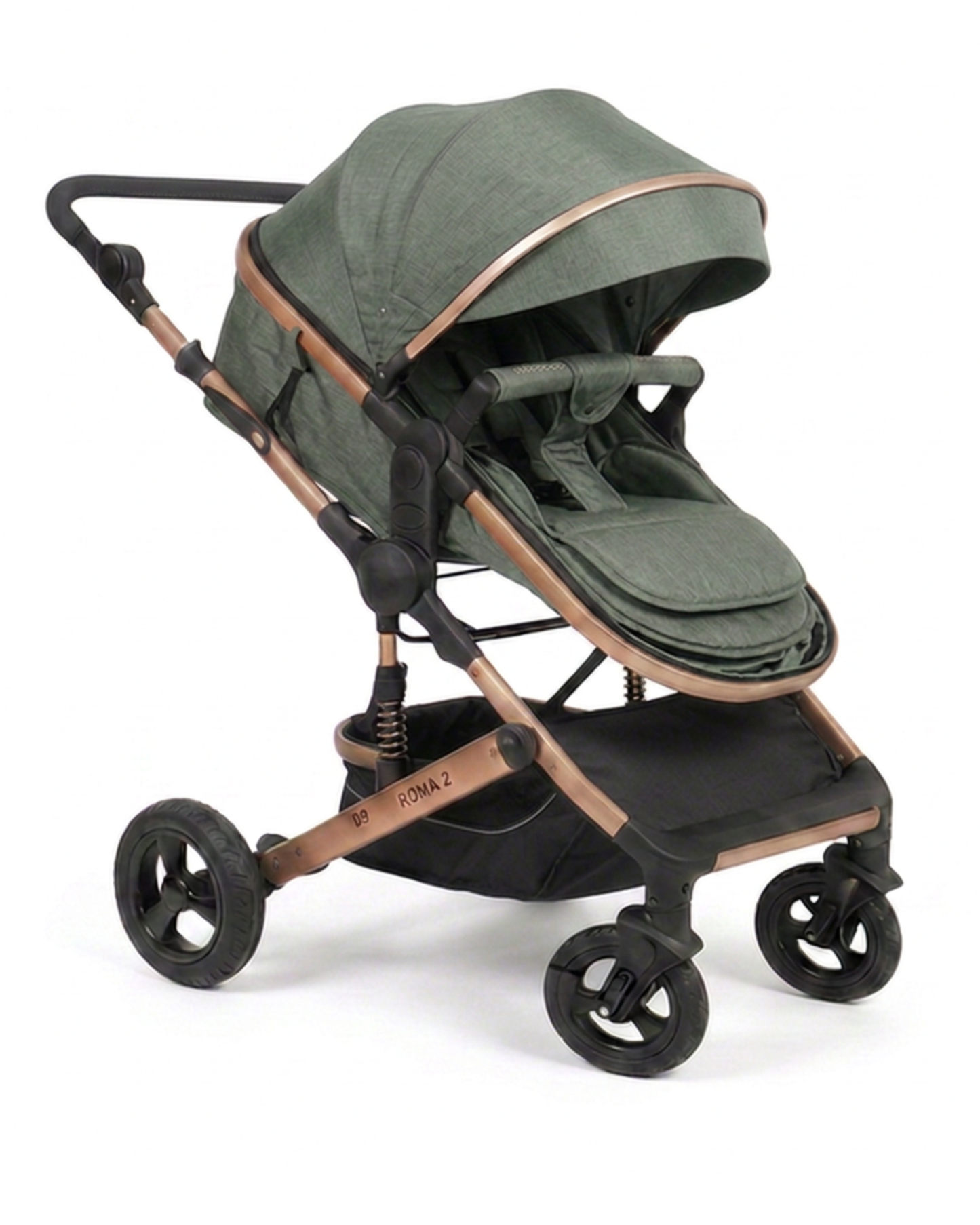Coche Cuna con Moisés Reversible – Diseño Premium Dorado