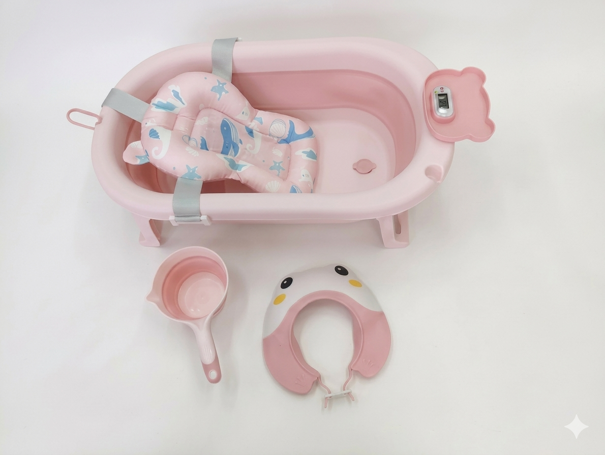 Bañera Plegable para Bebé  "PREMIUM" con Termómetro Digital y Accesorios